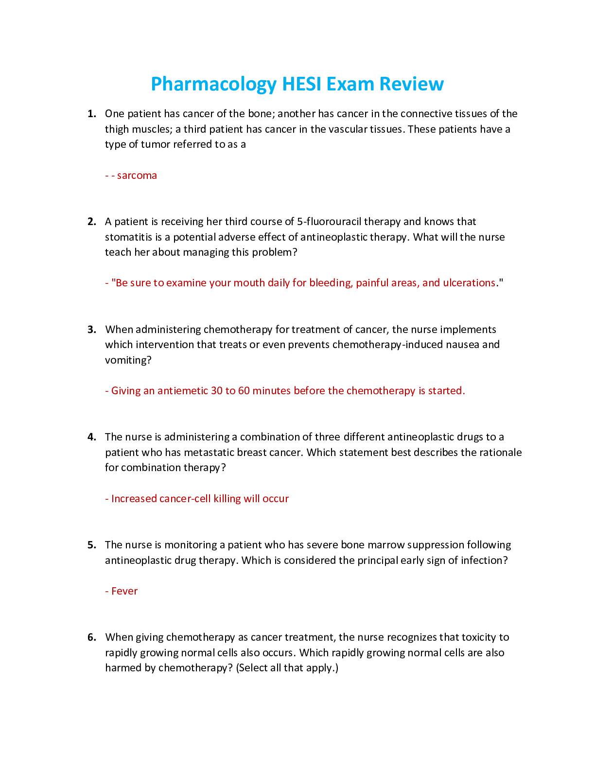 Preview image for HESI Pharmacology Exam Review. Latest